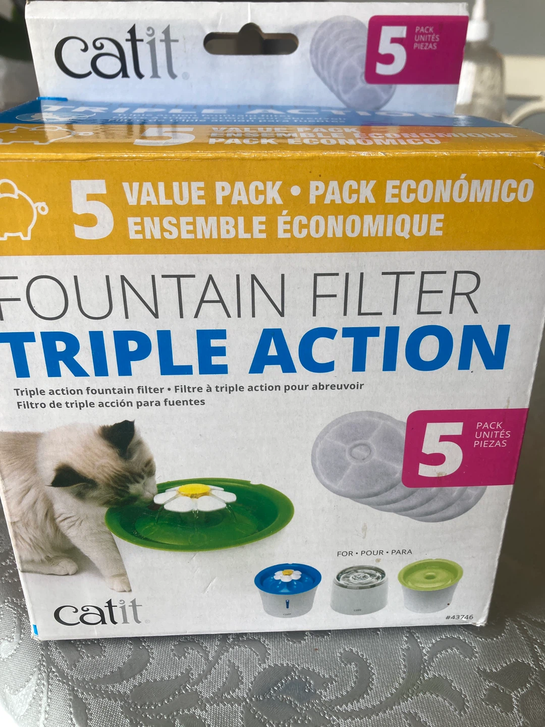 Catit Triple Action Fountain Filters - 5 Pack
