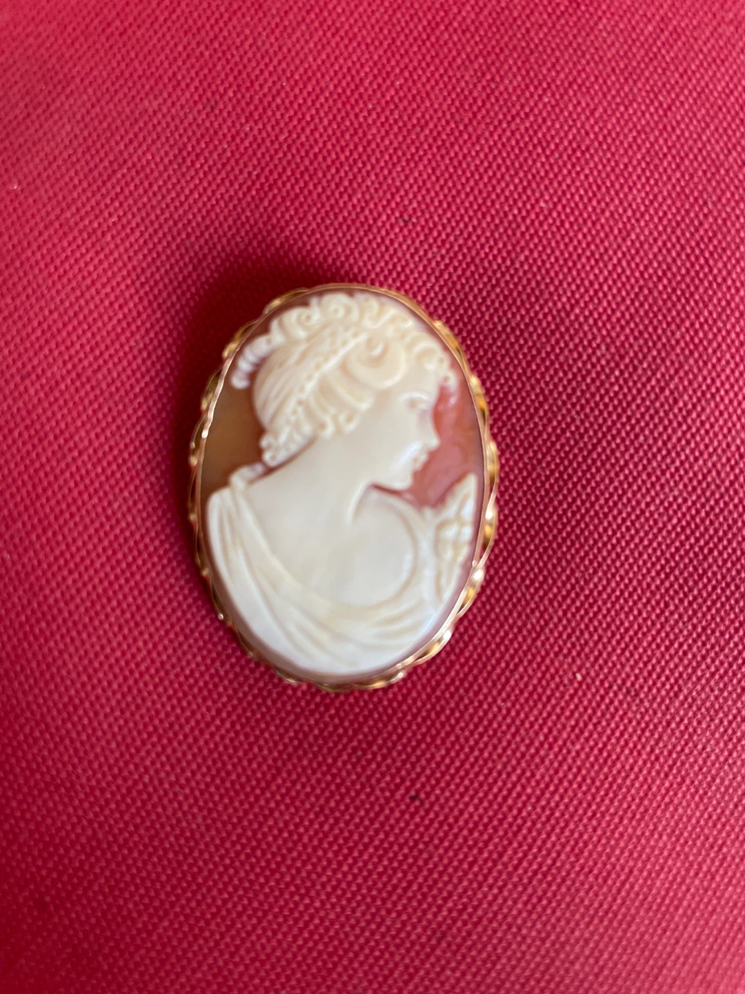 14k Vintage Cameo Brooch/Pendant
