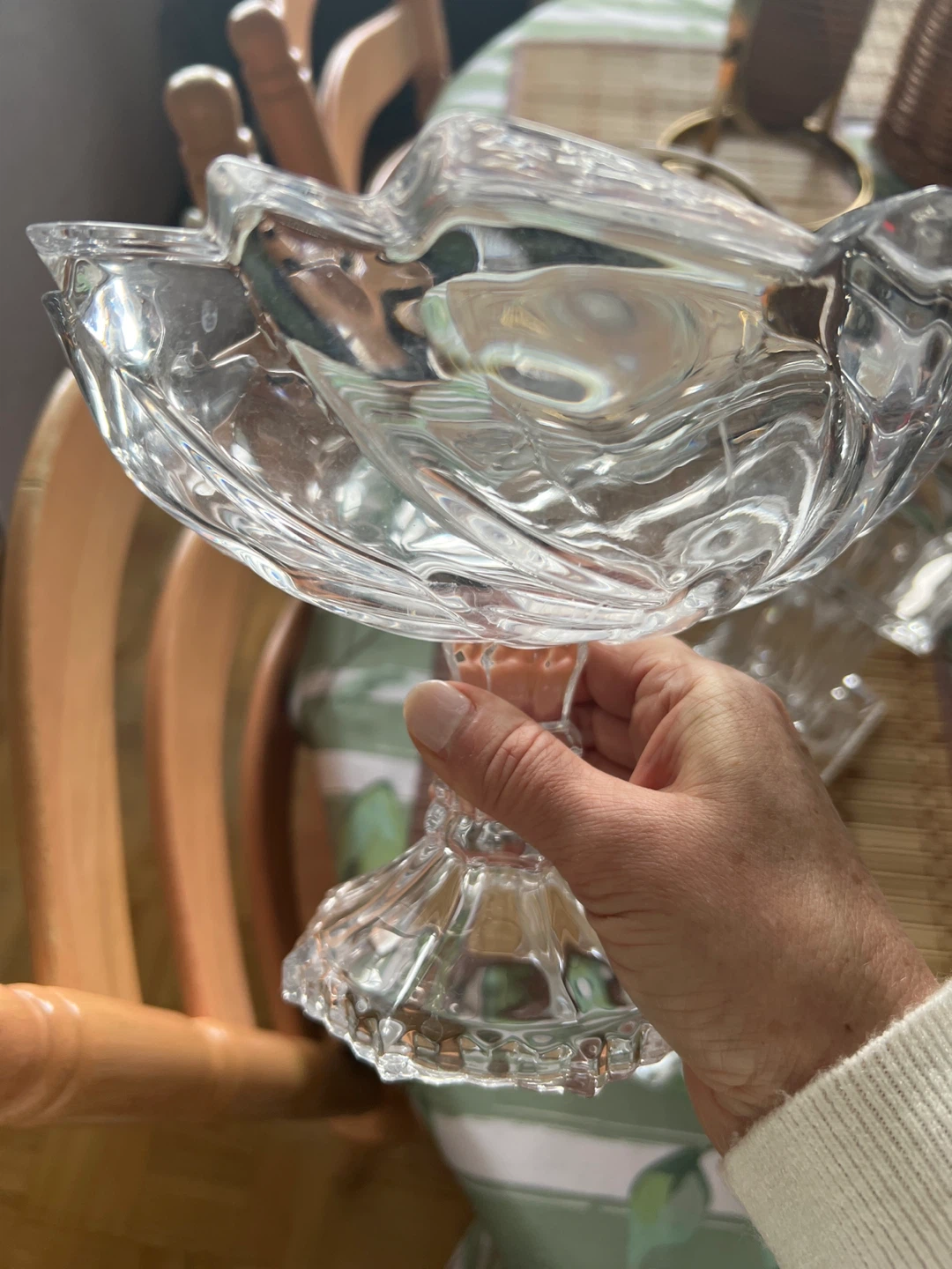 Crystal Glass Candle Holder and Dish Set - photo 2