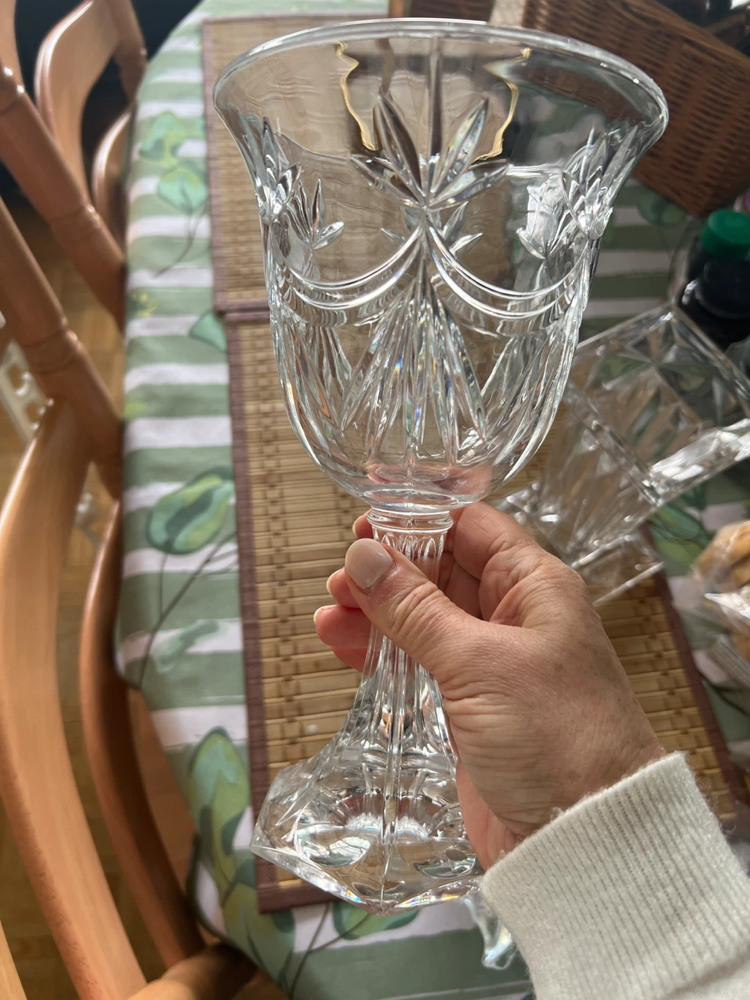 Crystal Glass Candle Holder and Dish Set - photo 4
