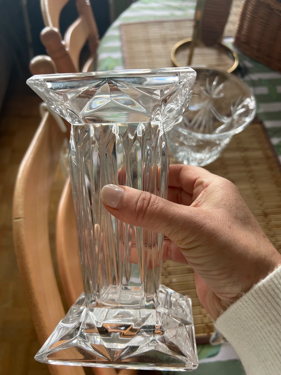 Crystal Glass Candle Holder and Dish Set - photo 3