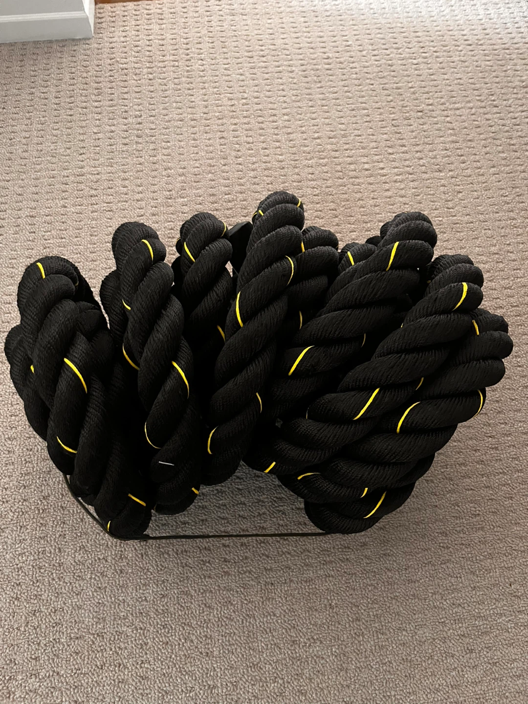 Black Battle Rope with Yellow Accents