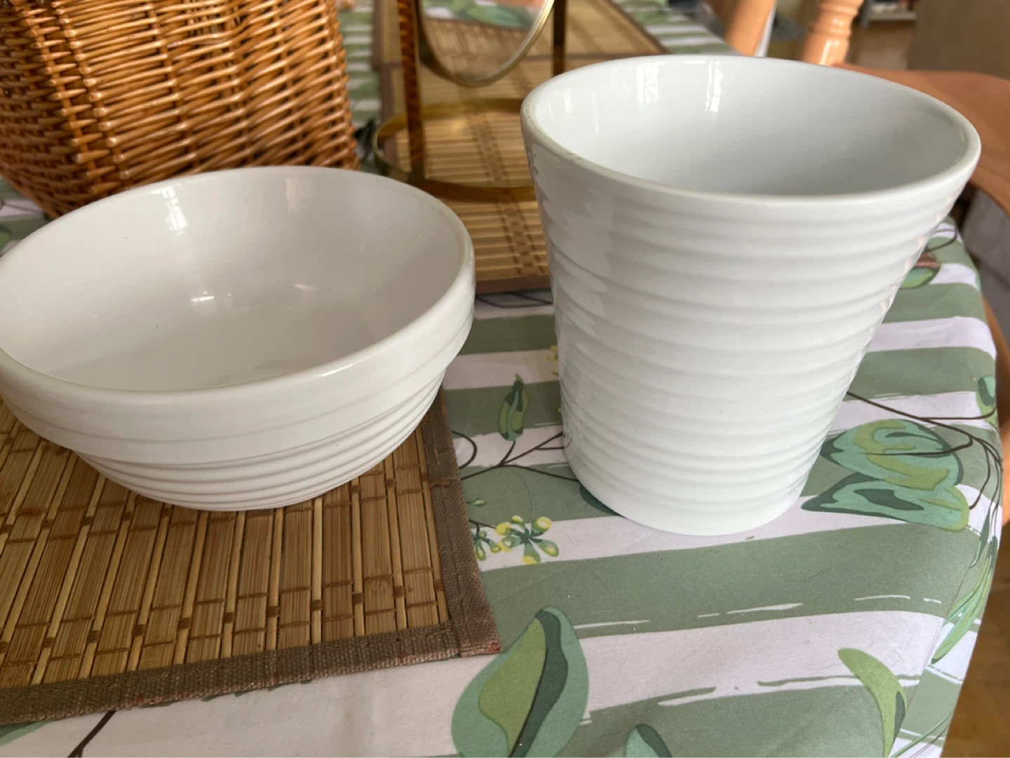 S.P. Whiteware Orchid Bowl and Planter