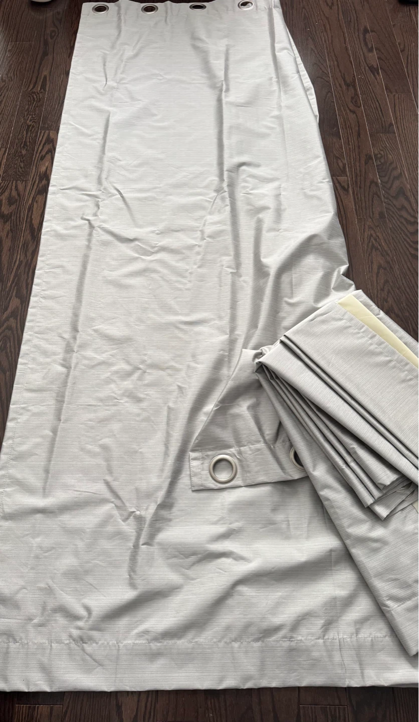 Bouclair Grey Lined Grommet Curtains (4 panels) - photo 2