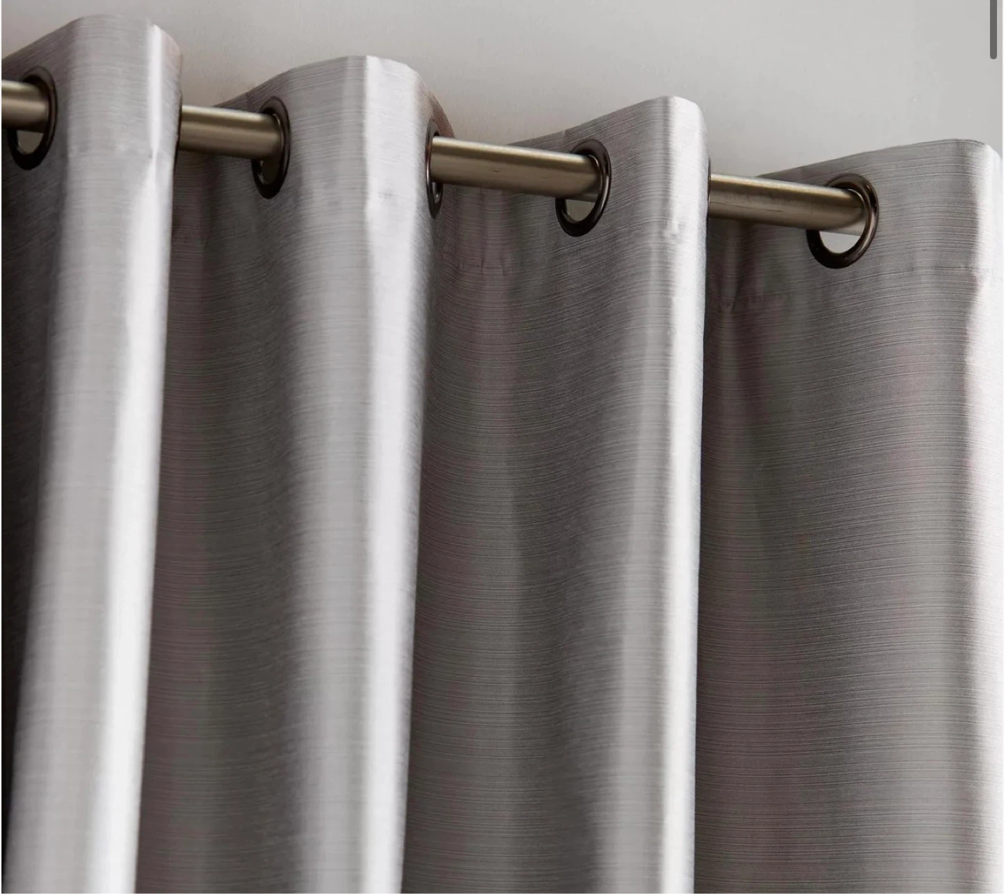 Bouclair Grey Lined Grommet Curtains (4 panels)