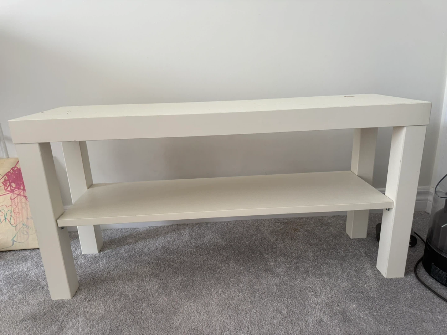 White 2-Tier Shelf Unit