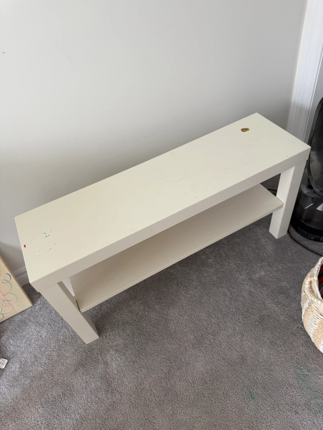 White 2-Tier Shelf Unit - photo 2