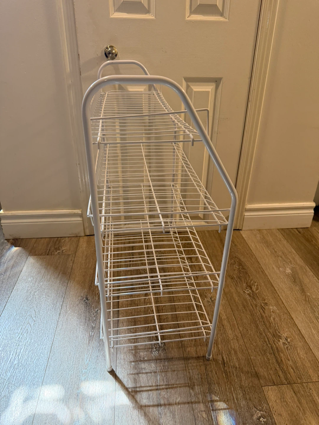 White 4-Tier Wire Shoe Rack - photo 3