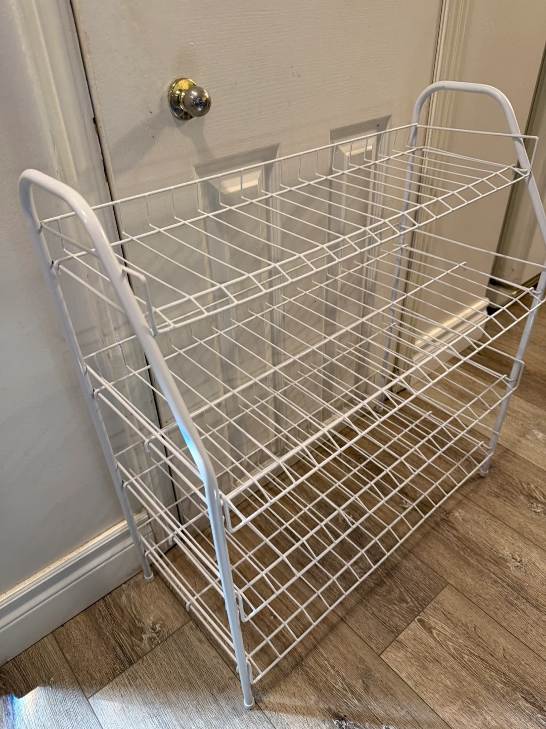 White 4-Tier Wire Shoe Rack - photo 2