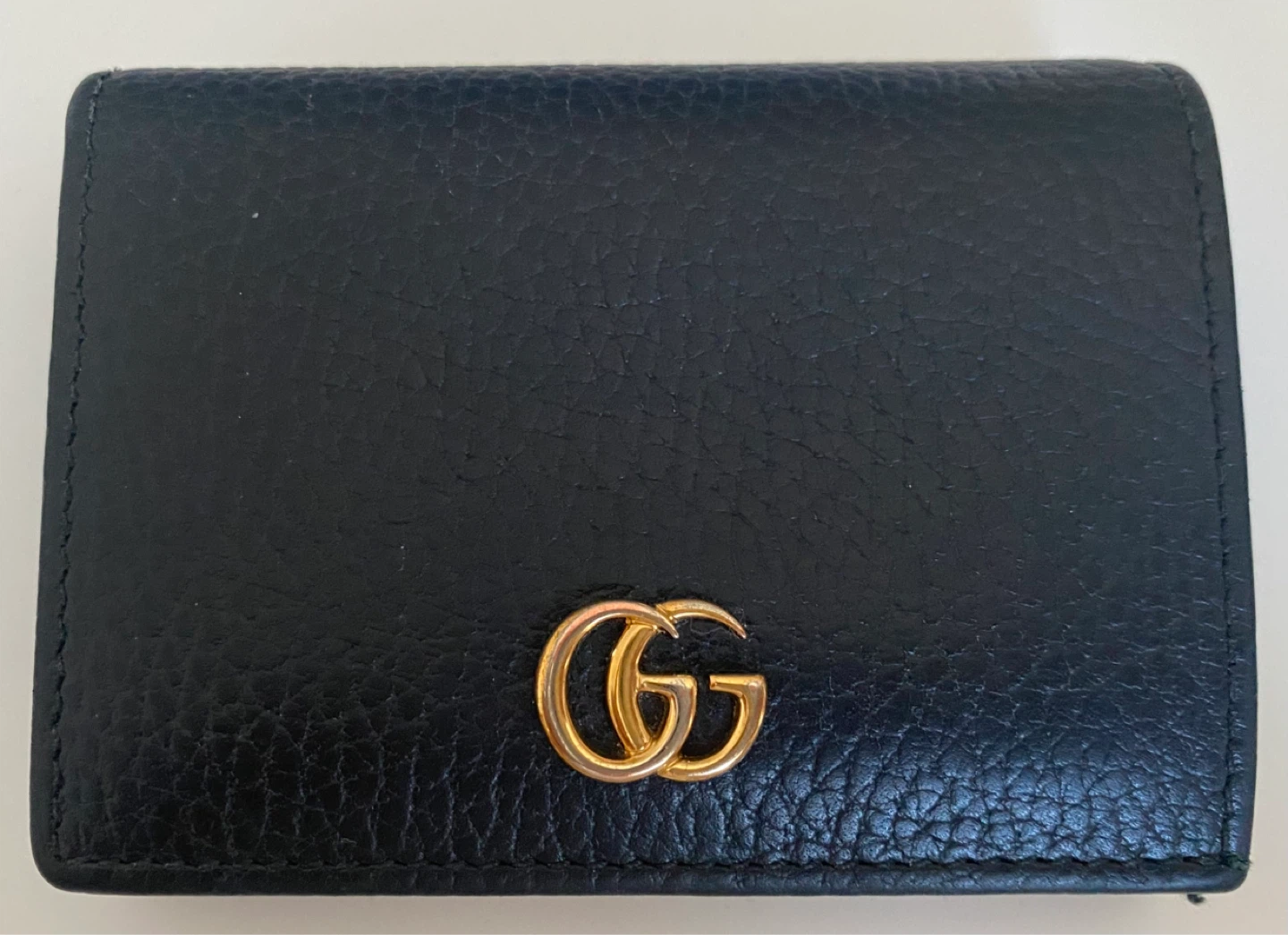 Gucci Marmont Black Leather Card Case Wallet