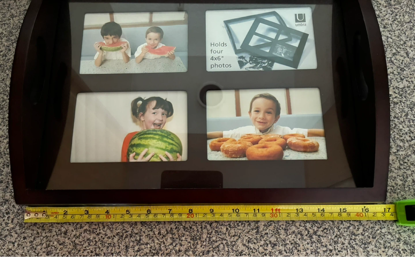 Umbra Wood Photo Frame Tray - Holds 4x6" Photos - photo 3