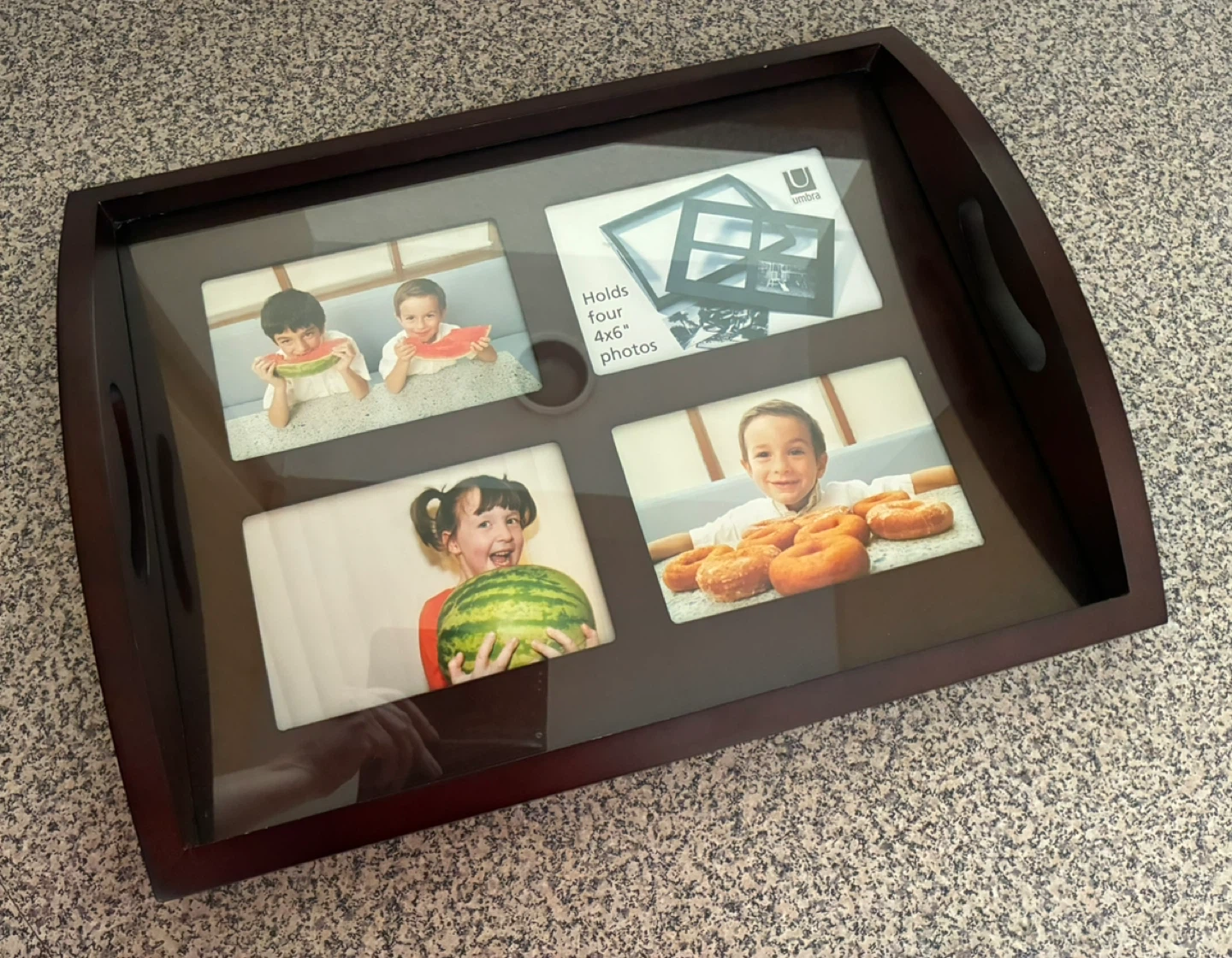 Umbra Wood Photo Frame Tray - Holds 4x6" Photos
