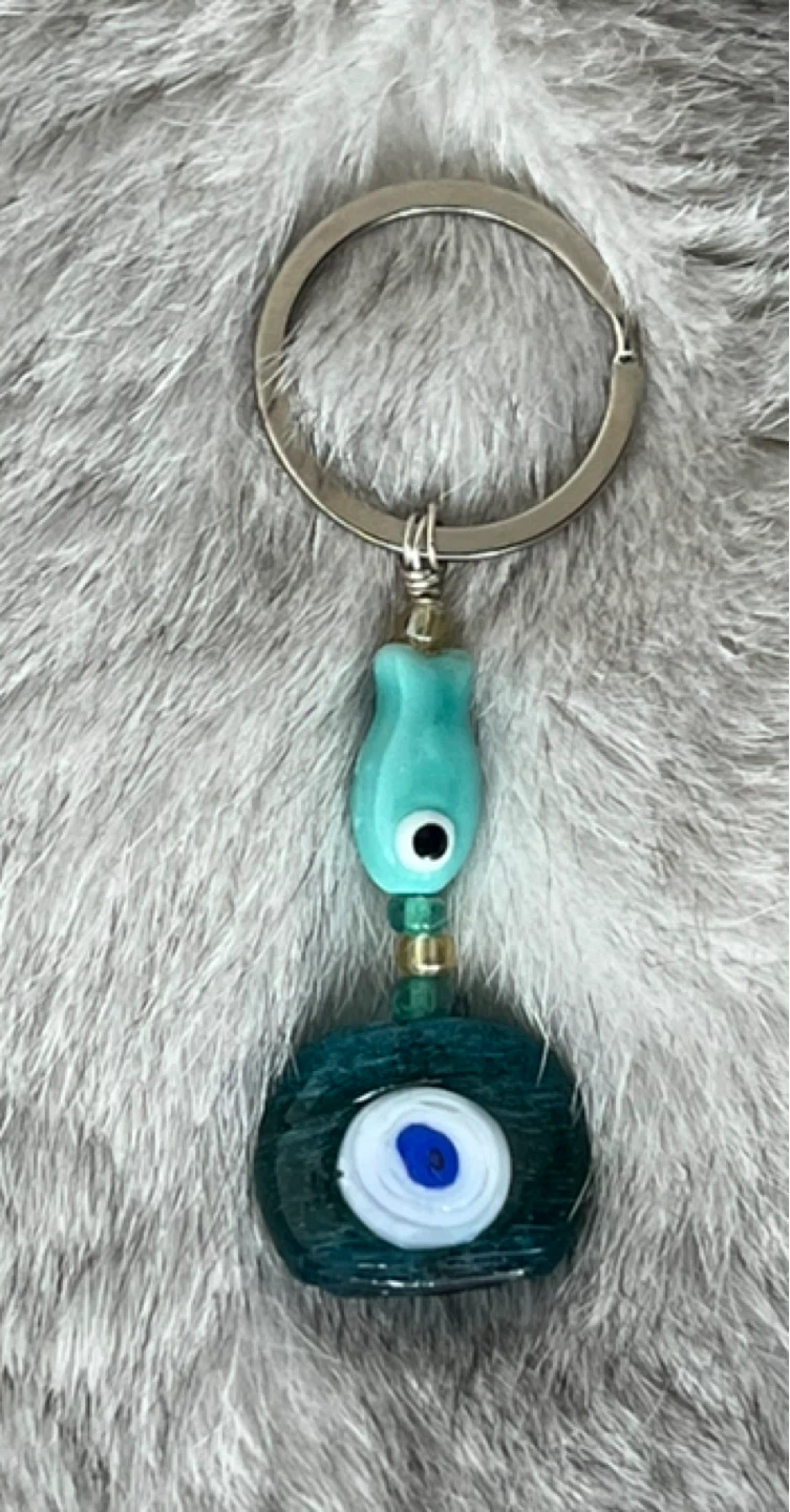 Evil Eye & Fish Keychain