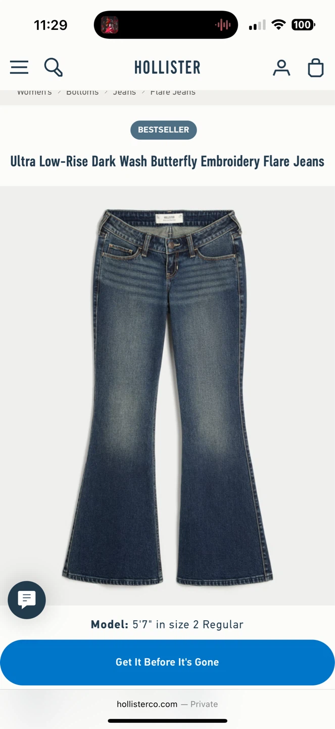BRAND NEW Hollister Ultra Low-Rise Flare Jeans Size 2S short - photo 5
