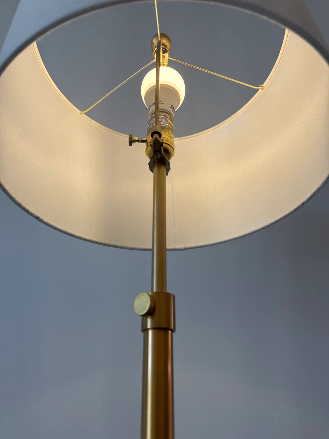 Marble Base Floor Lamp with Brass Pole - photo 2