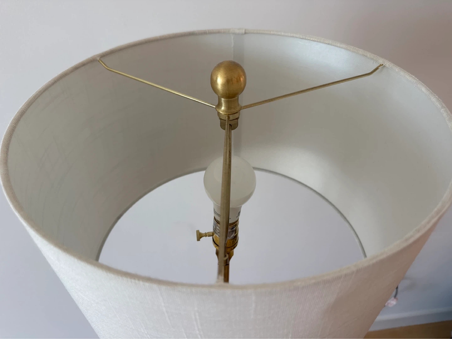 Marble Base Floor Lamp with Brass Pole