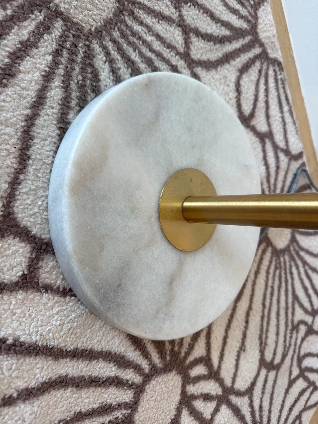 Marble Base Floor Lamp with Brass Pole - photo 3