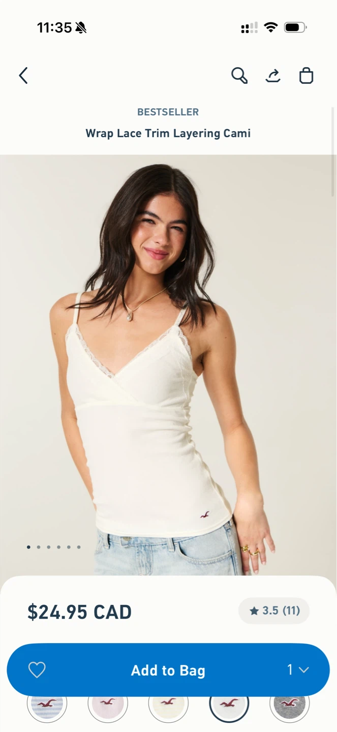 Multiple Colours - Hollister Wrap Lace Trim Layering Cami - photo 3