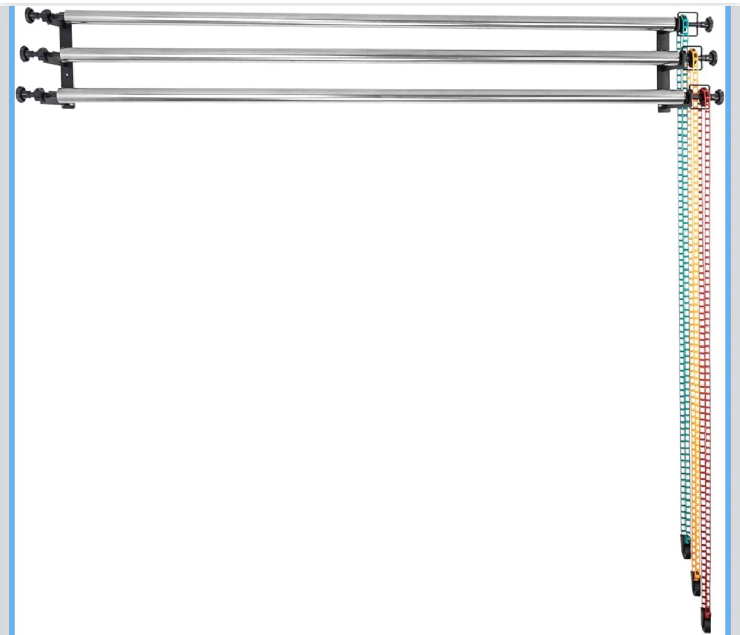 Backdrop Roller Support System with 3 Rollers 80-inch