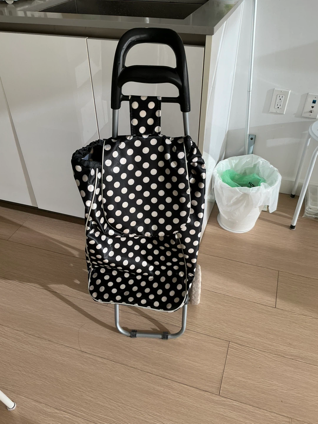Black and White Polka Dot Shopping Cart