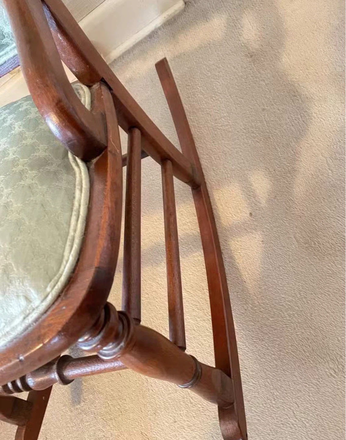 Wooden Rocking Chair with Padded Seat and Back - photo 3
