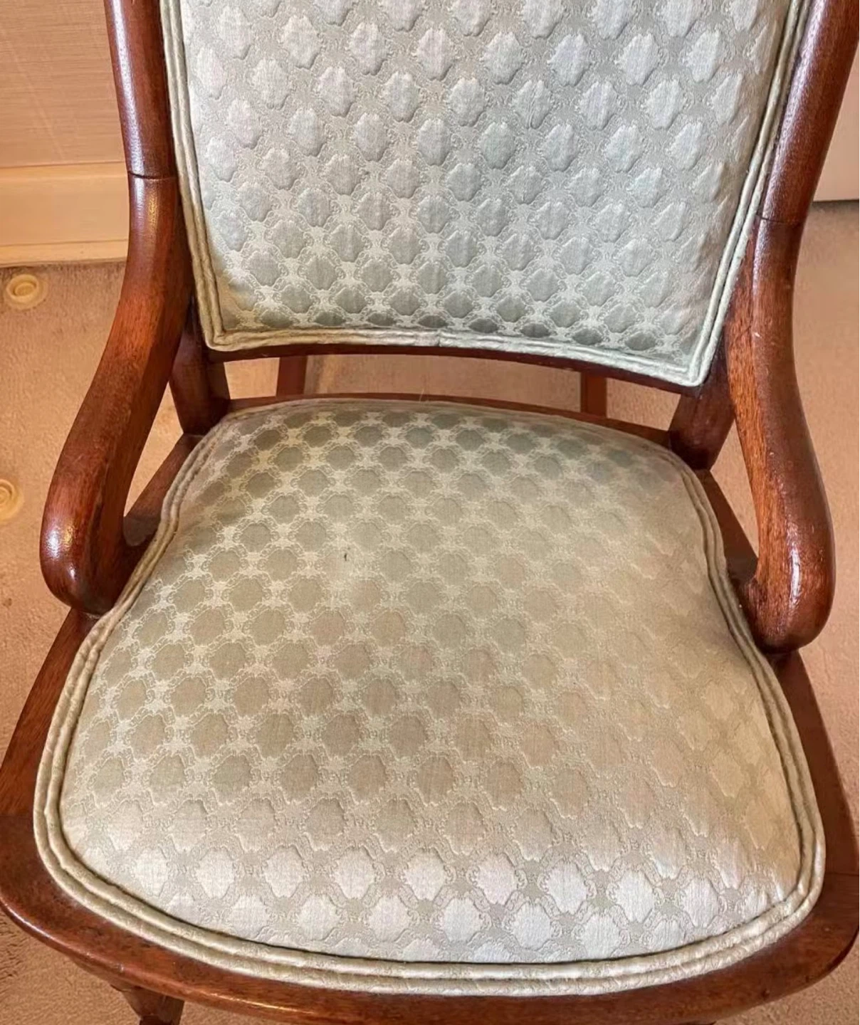 Wooden Rocking Chair with Padded Seat and Back - photo 4