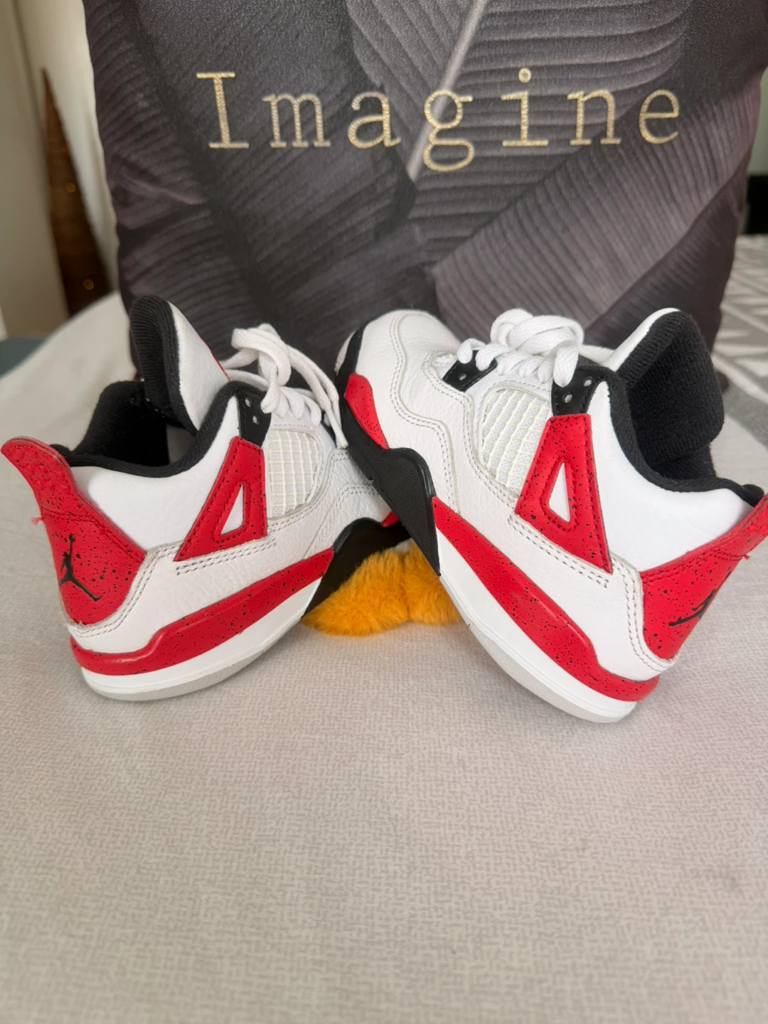 Jordan 4 Retro TD White Red Black Toddler Shoes - photo 4
