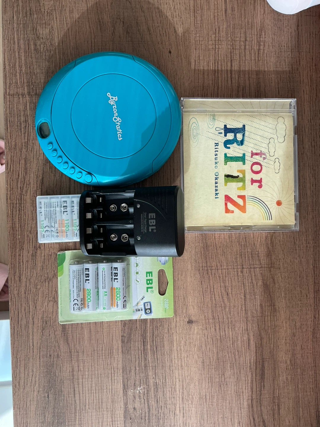 Byron Statics Portable CD Player with EBL Batteries and Charger