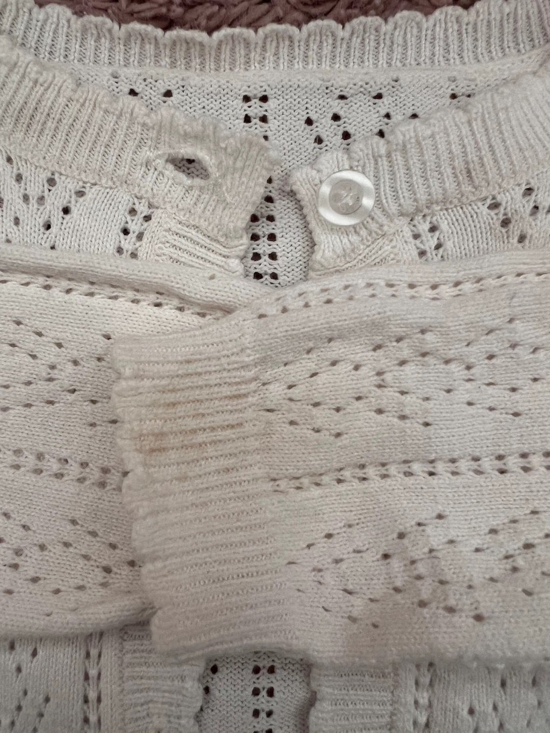 White knit baby cardigan size 80 - photo 4
