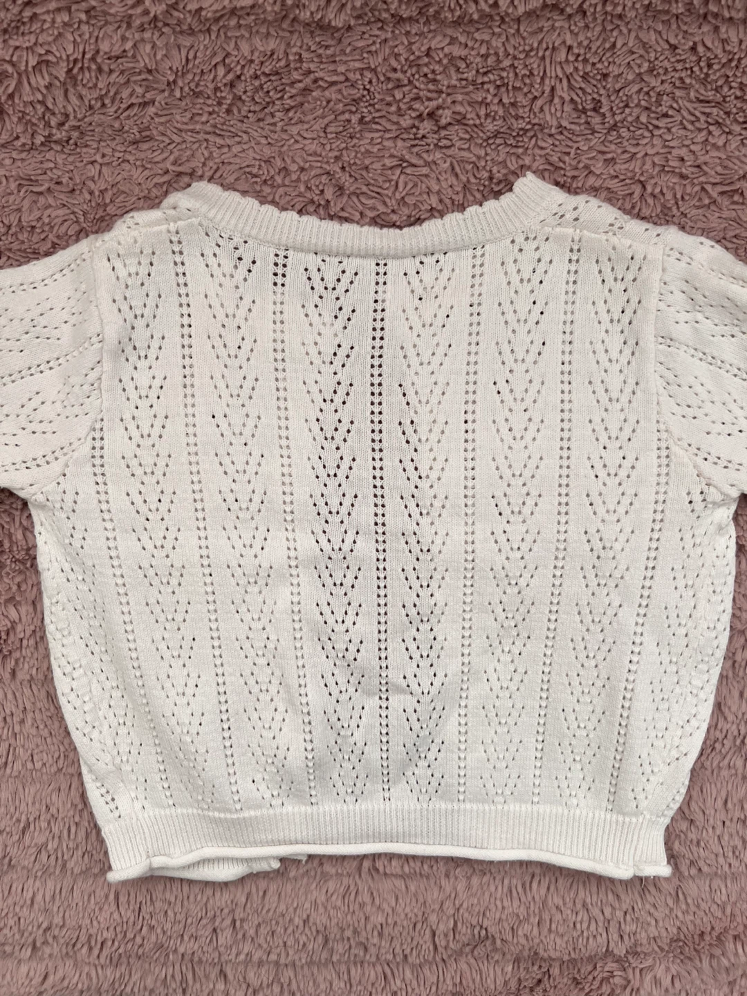 White knit baby cardigan size 80 - photo 2