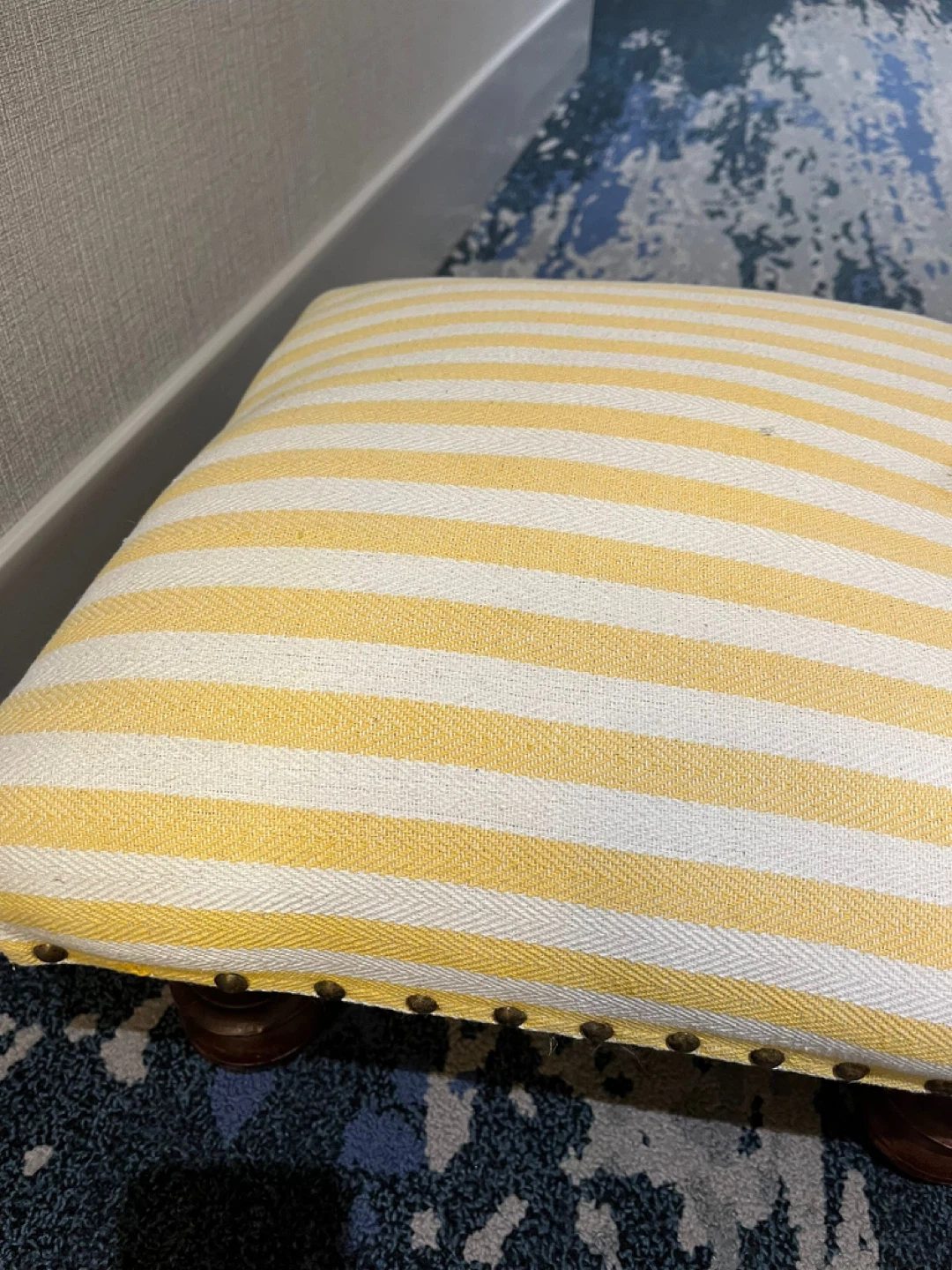 Striped Footstool Ottoman