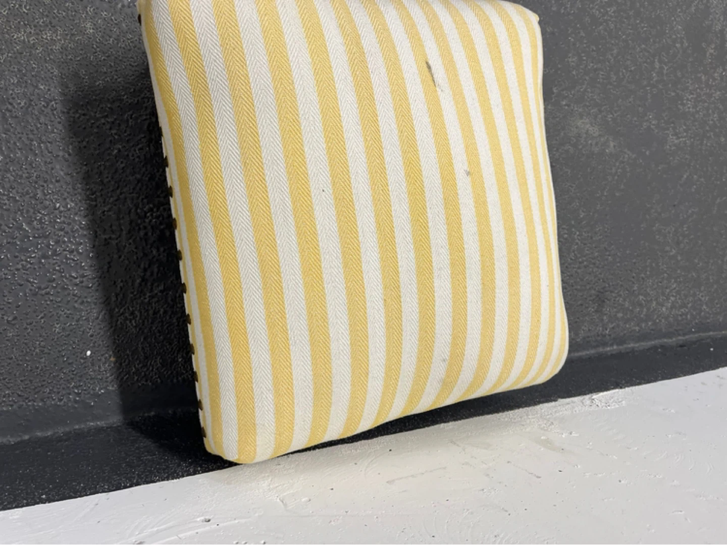 Striped Footstool Ottoman - photo 4