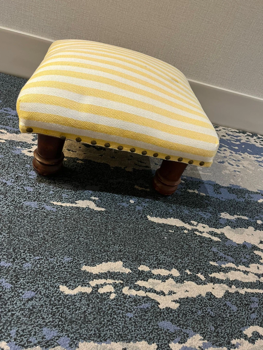 Striped Footstool Ottoman - photo 5