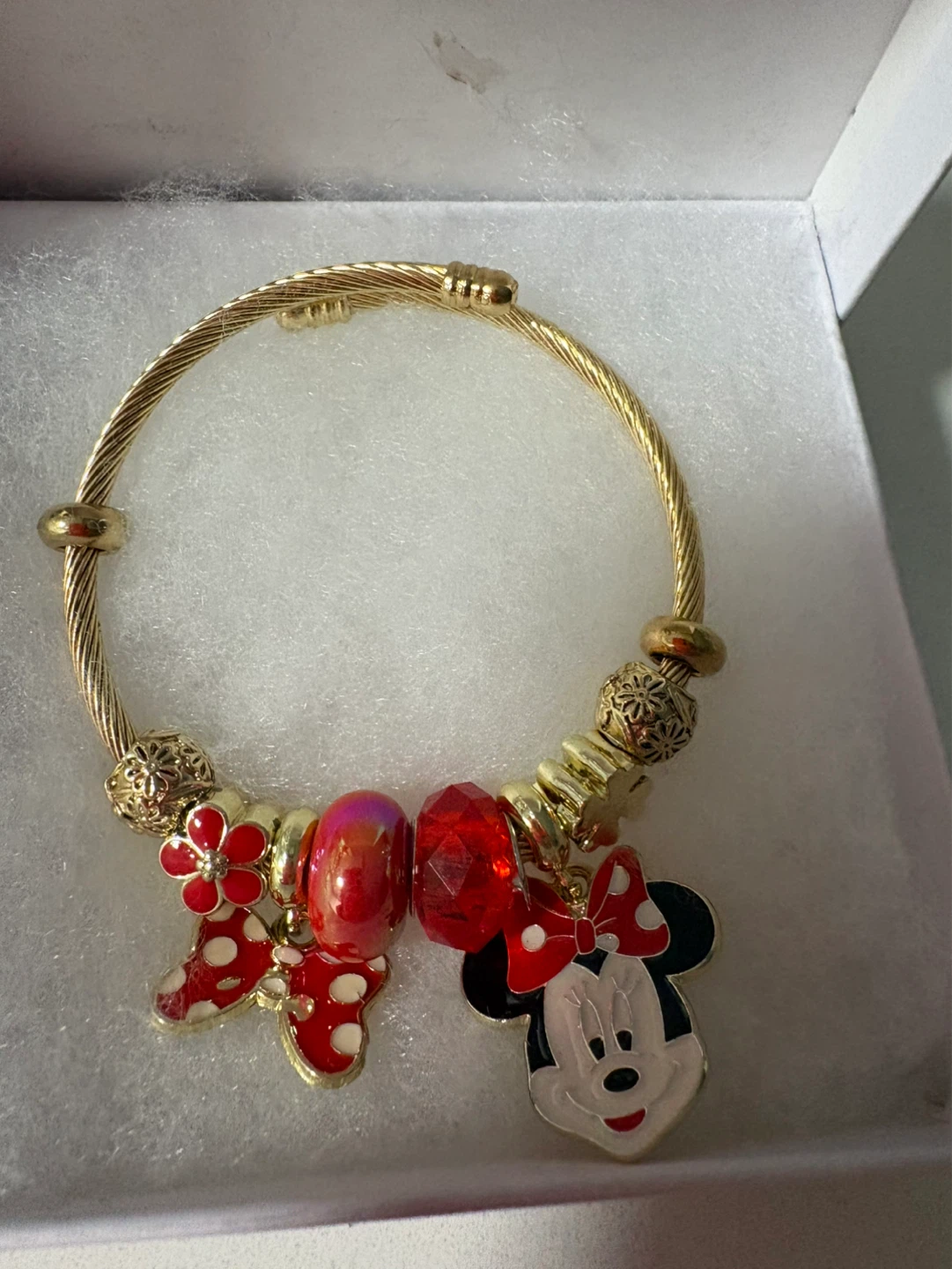 Bracelet à breloques Minnie Mouse doré - photo 3