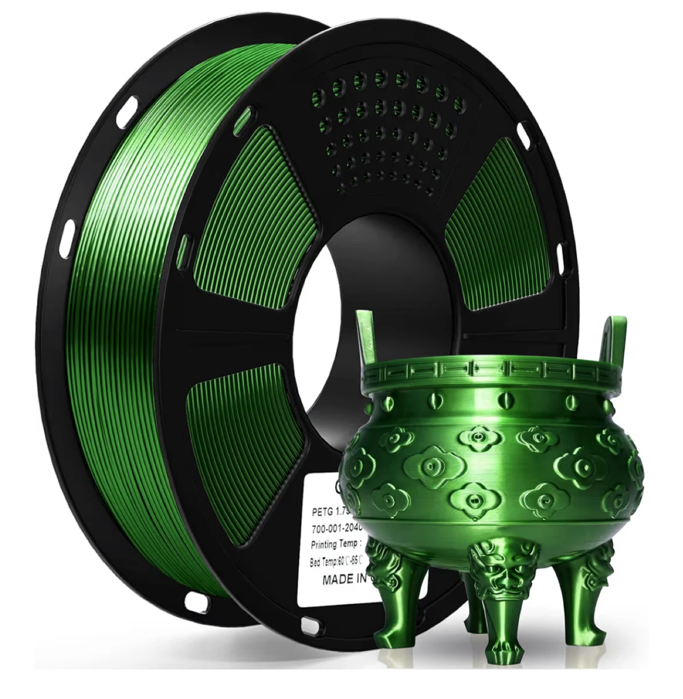 Metallic Green PETG Filament Spool 1.75mm