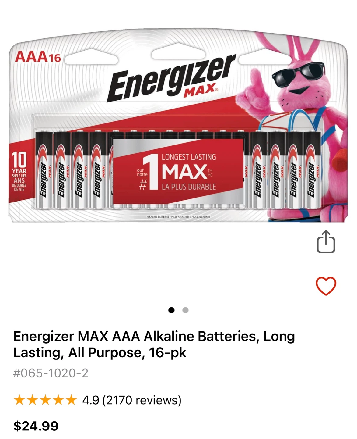 Energizer Max AAA Batteries, 16-pk - photo 4
