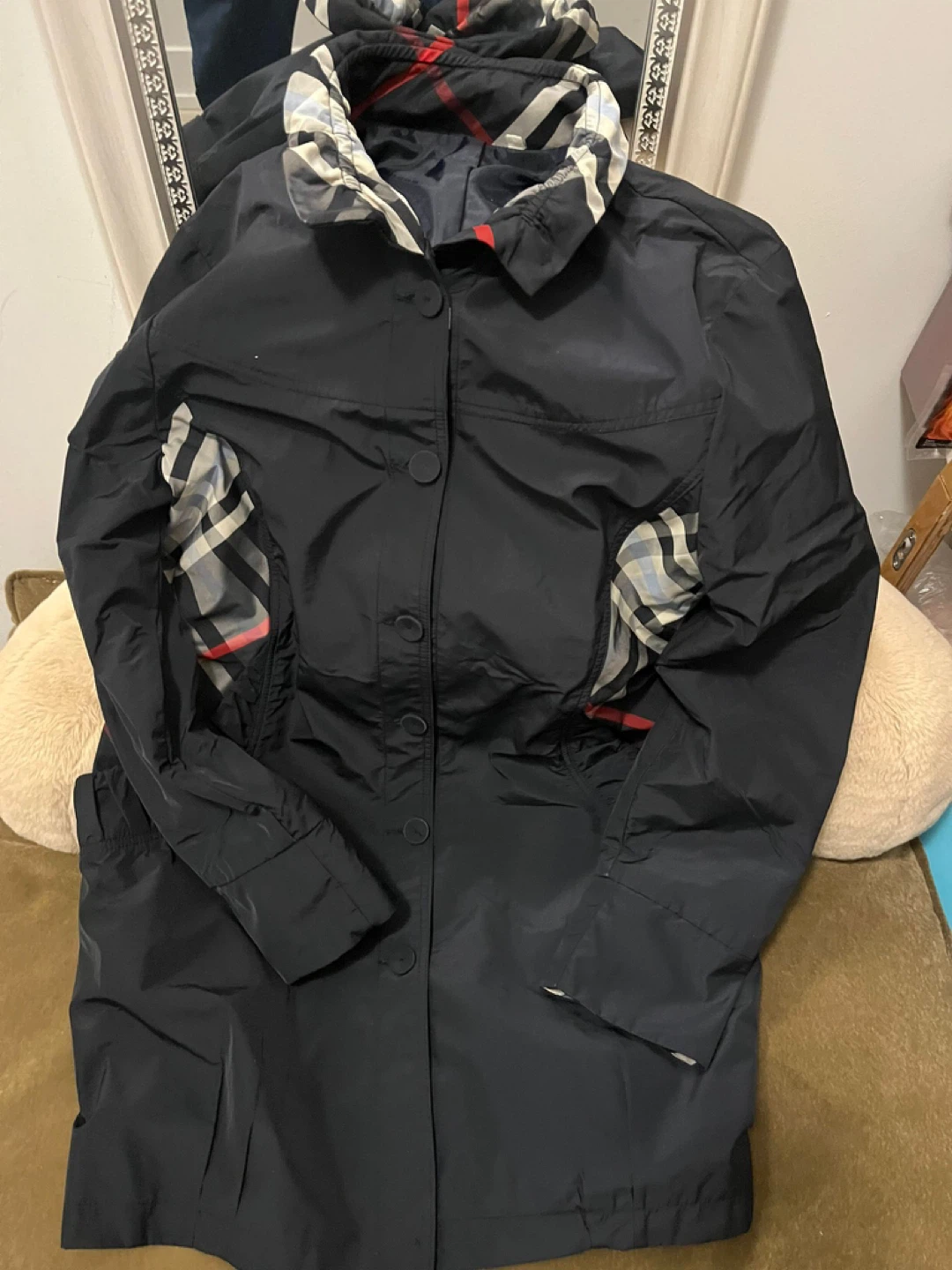 Black Trench Coat (Raincoat) – Burberry Style – Women’s Small - photo 3