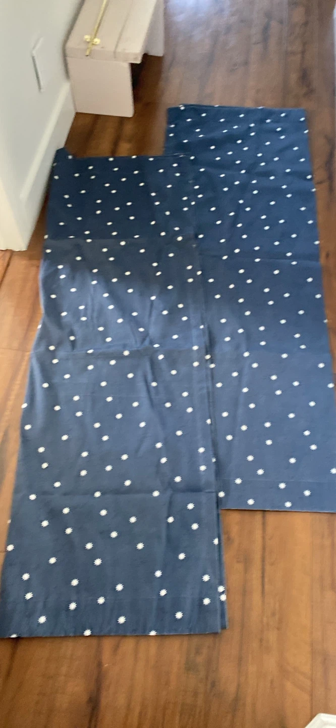 Navy Blue Curtains with White Stars Pattern