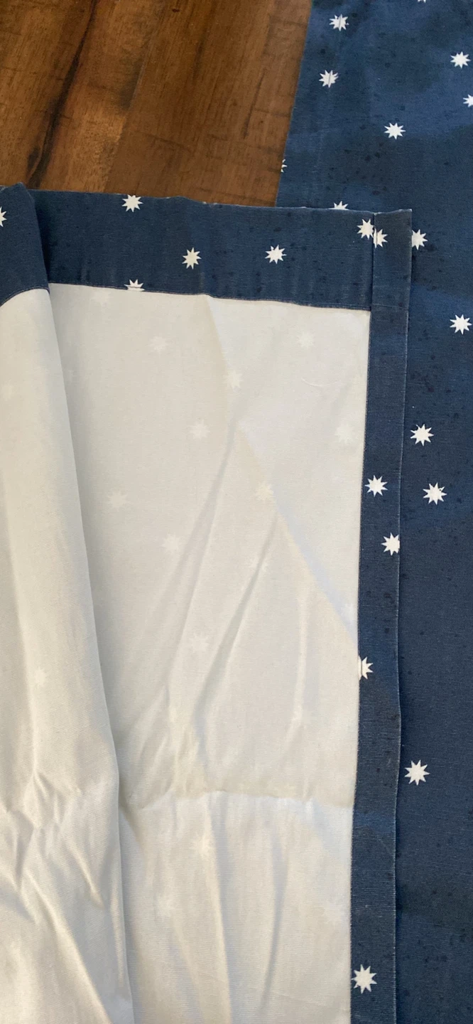 Navy Blue Curtains with White Stars Pattern - photo 2