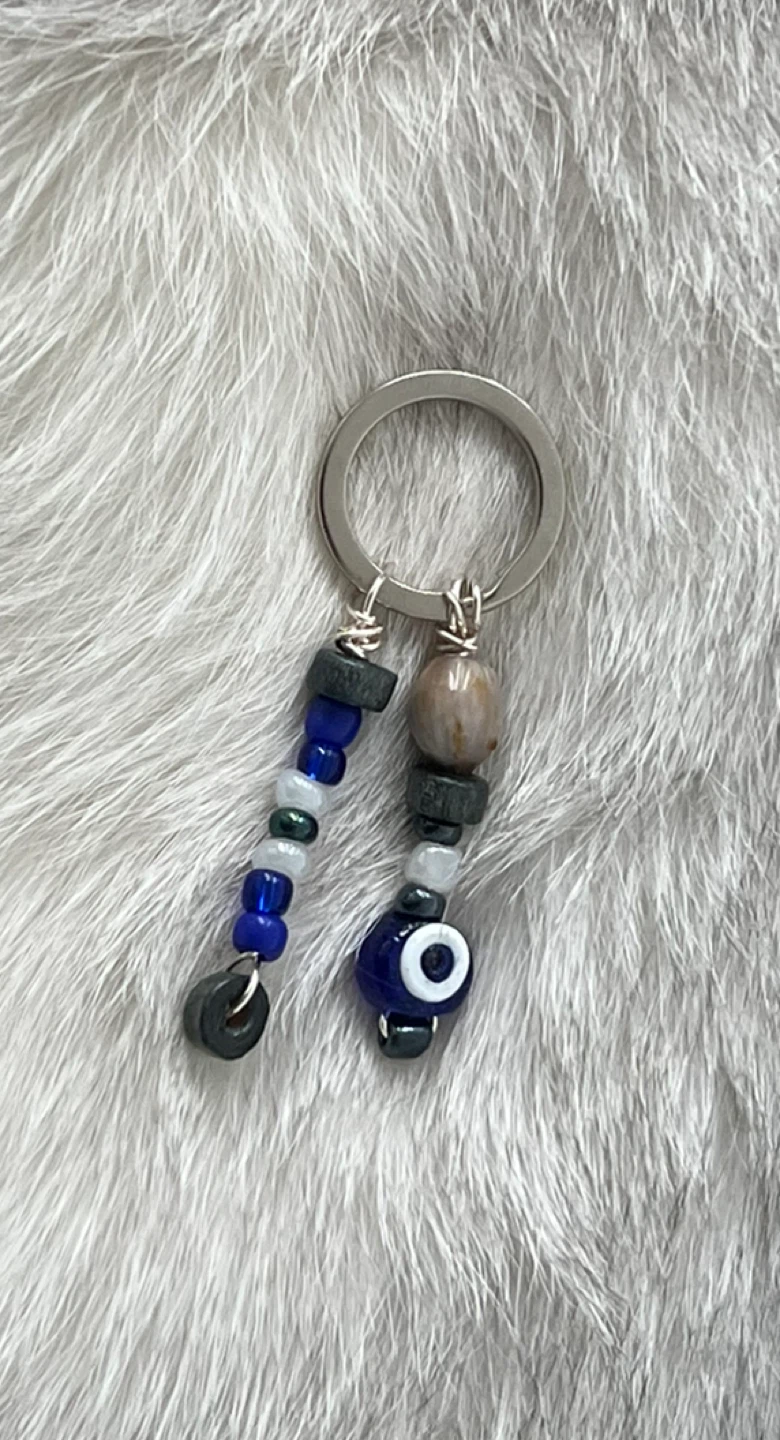 Evil Eye Beaded Keychain