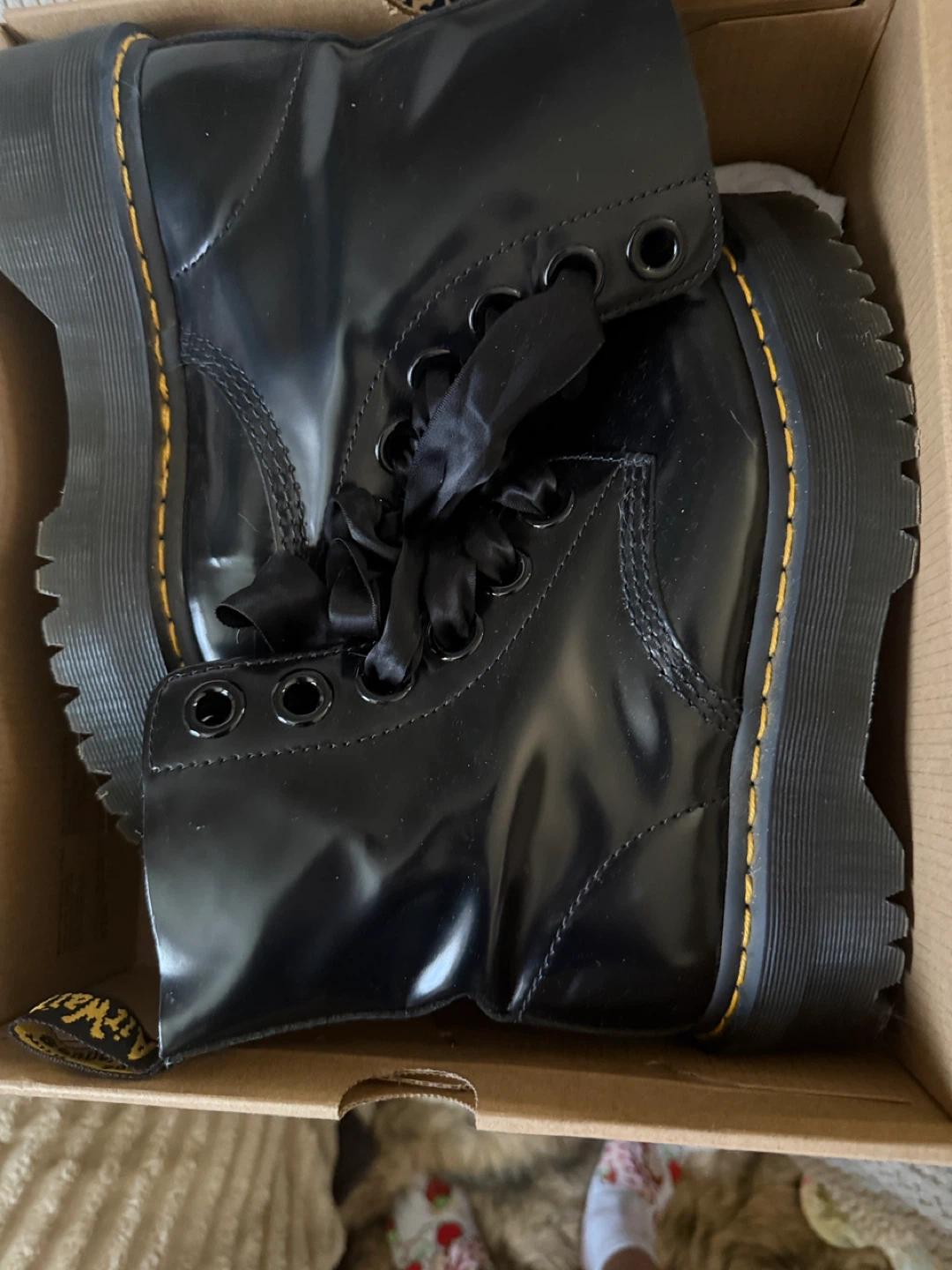 Dr. Martens Black Patent Leather Platform Boots - photo 3