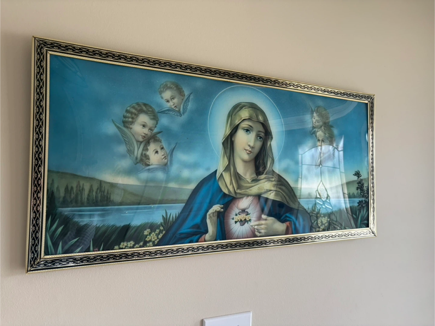 Framed Religious Art Print of Mary and Angels - photo 3