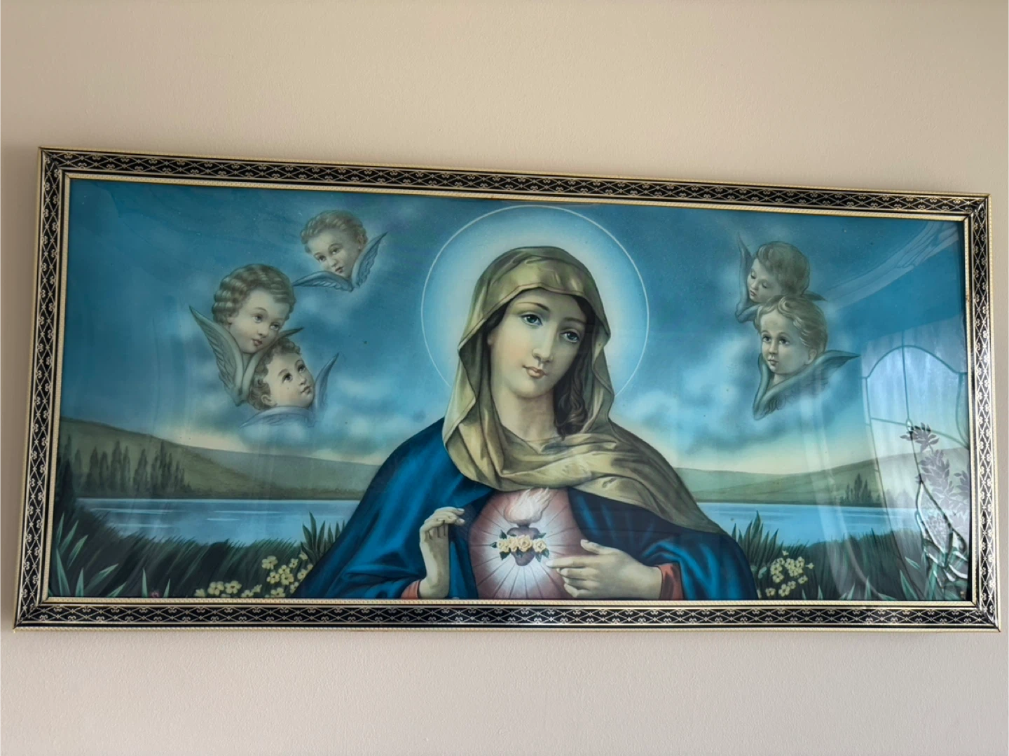 Framed Religious Art Print of Mary and Angels - photo 2