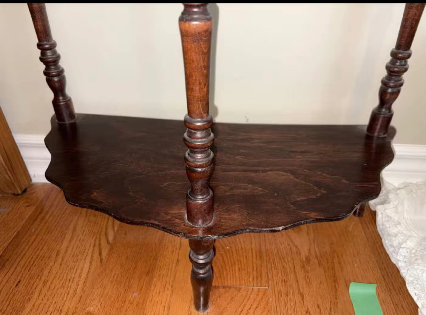 Dark Wood Console Table with Shelf - photo 2