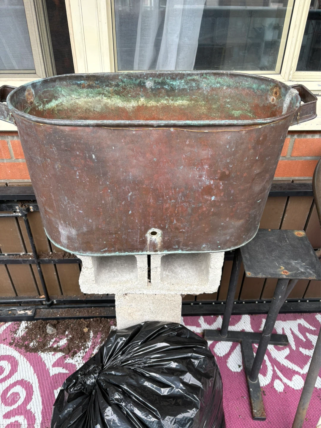 Vintage Copper Wash Tub Planter - photo 3