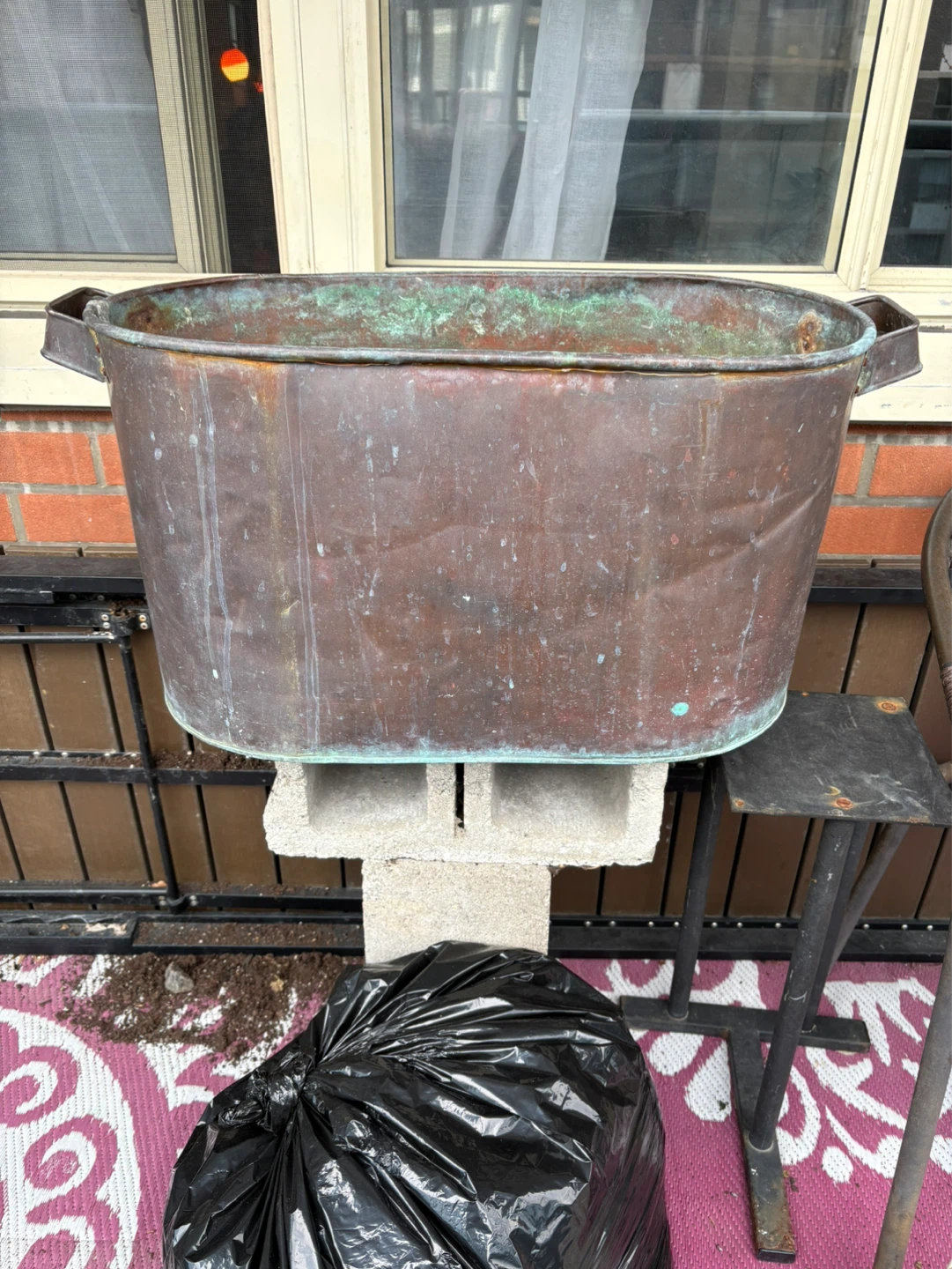Vintage Copper Wash Tub Planter