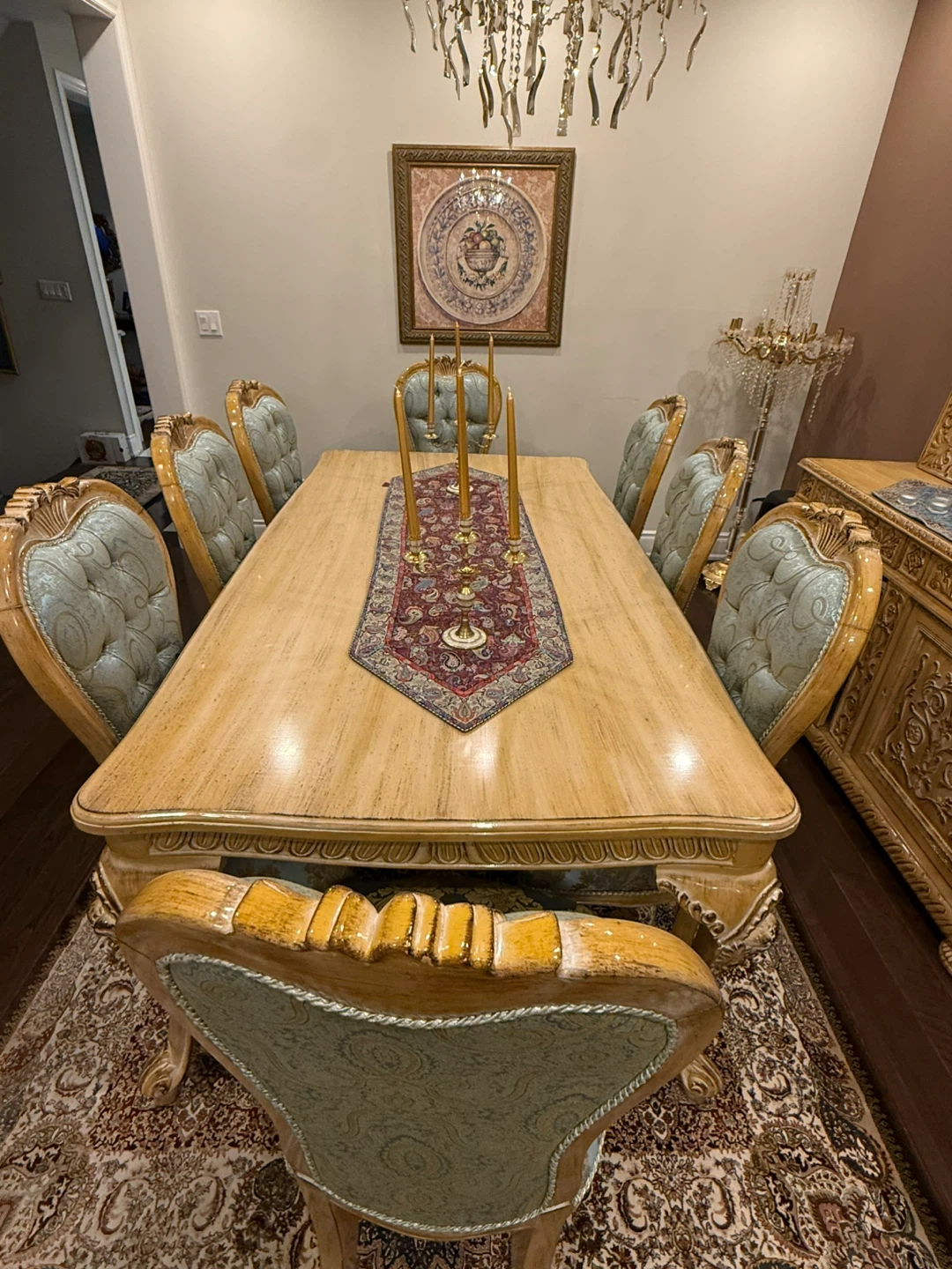 Elegant Dining Set with 8 Chairs