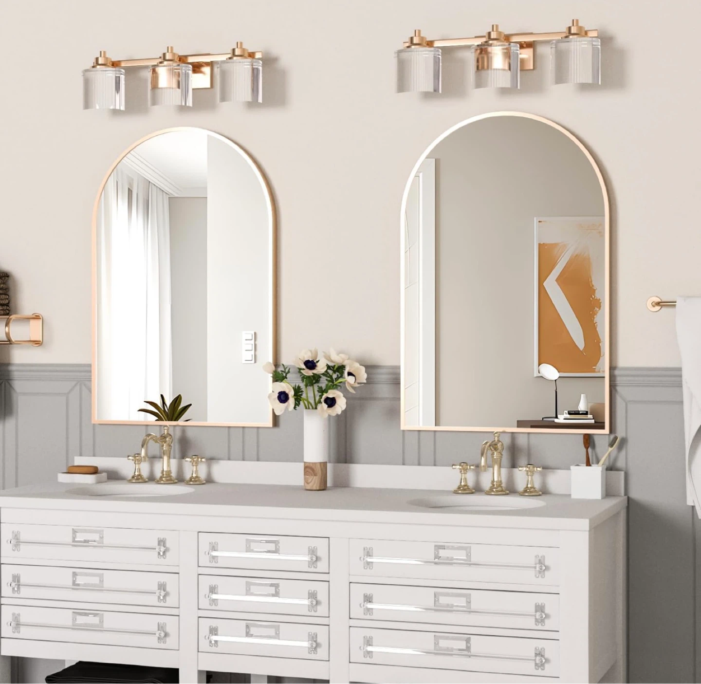 Wall Mirror with Gold Frame