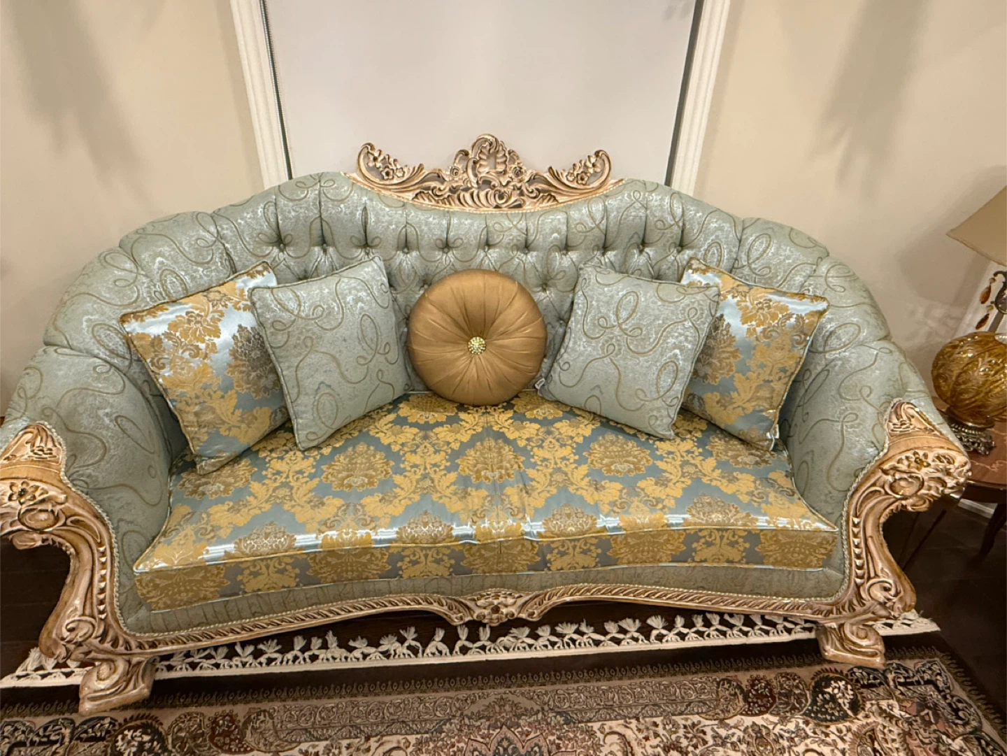 Ornate Sofa, Chair, and Side Table Set - photo 2