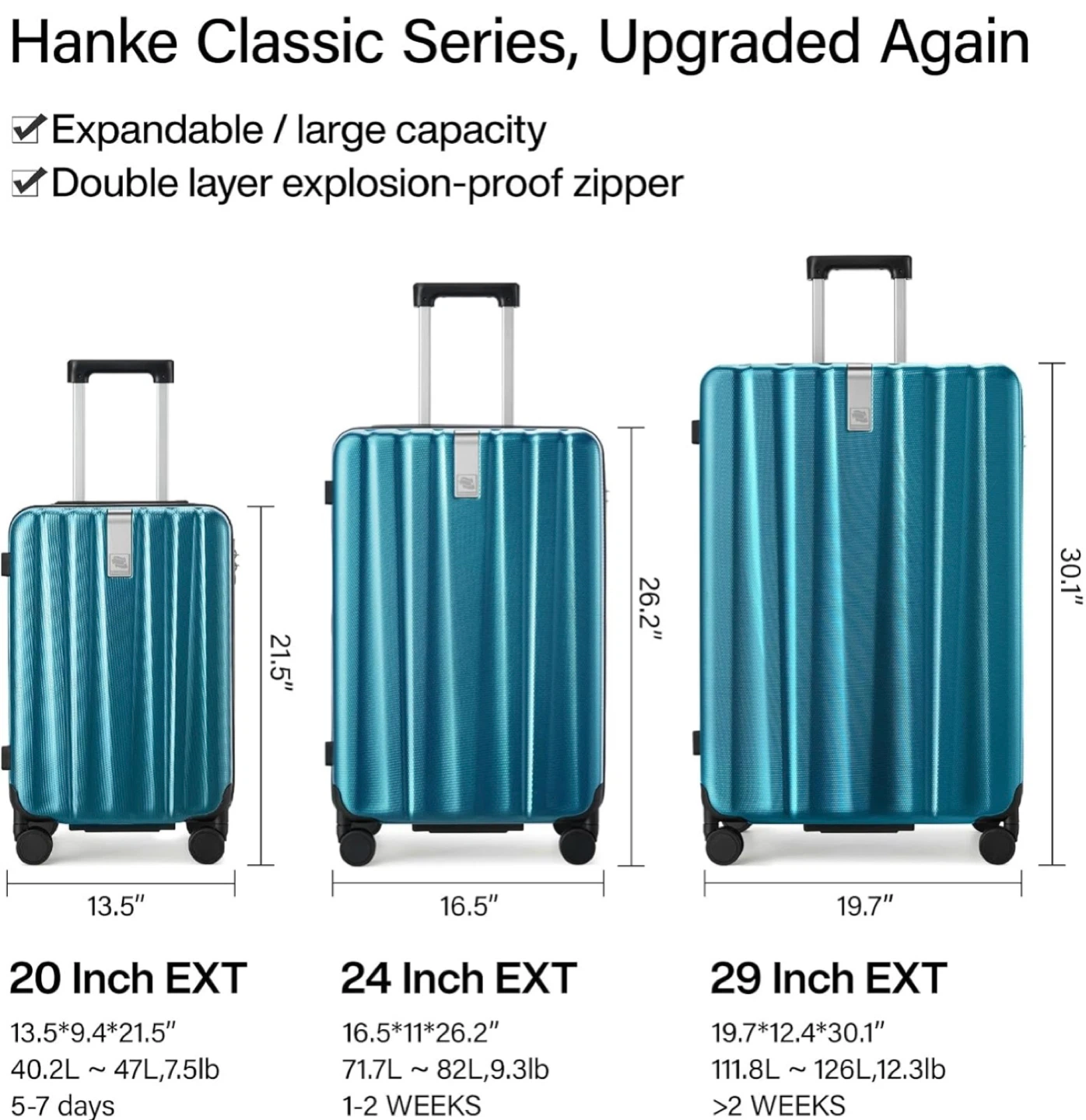 Hanke Classic Series 24 Inch Expandable Luggage - photo 2